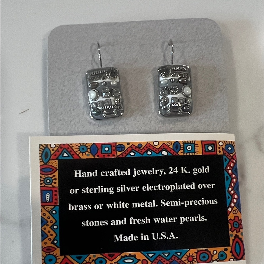 Artisan Silver and Pearl Earrings